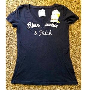 Abercrombie Navy Flower Accent Shirt